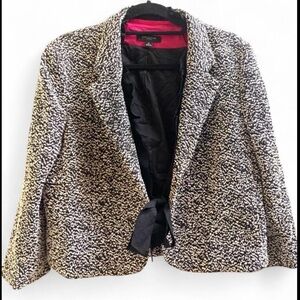 Ann Taylor Tweed Blazer with Bow Detail
